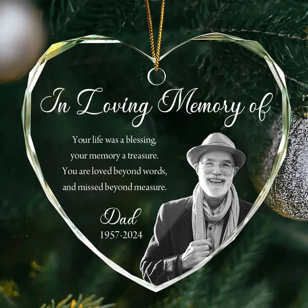 Custom Memorial Heart Ornament – Personalized Sympathy Gift