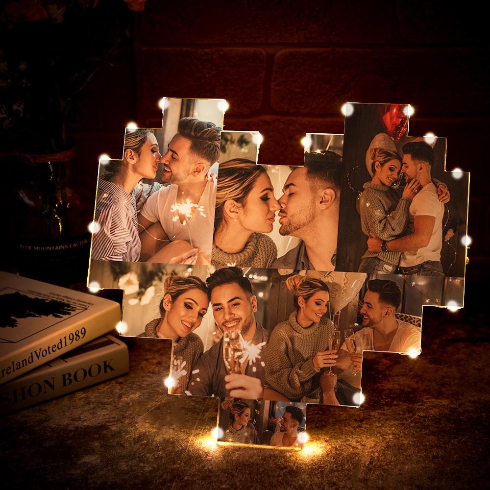 Custom Heart Photo Lamp - Personalized Couple Lamp