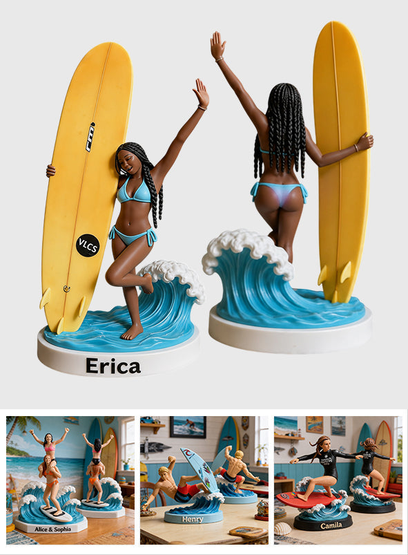 Any Photo Love Surfing - Personalized Surfing Premium 3D Figurine