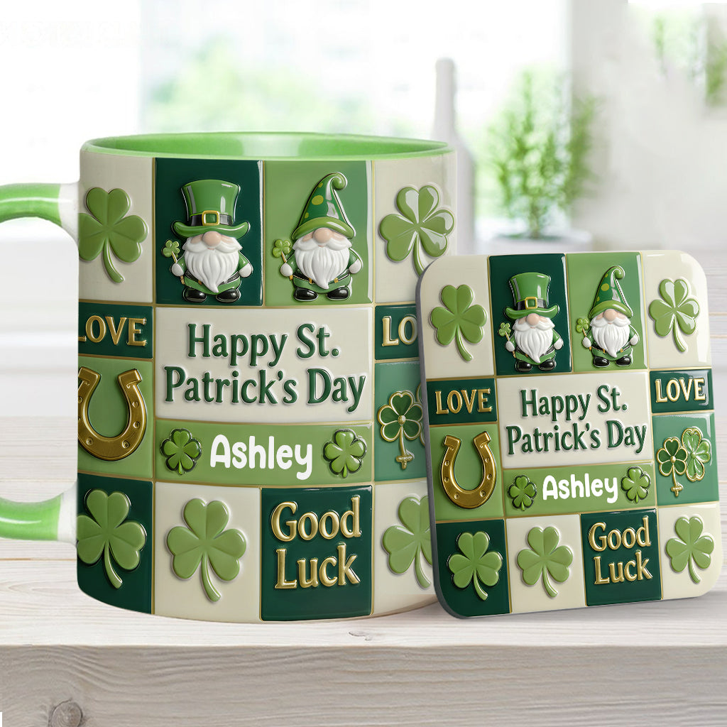 Happy St. Patrick's Day - Personalized Irish Accent Mug & Coaster