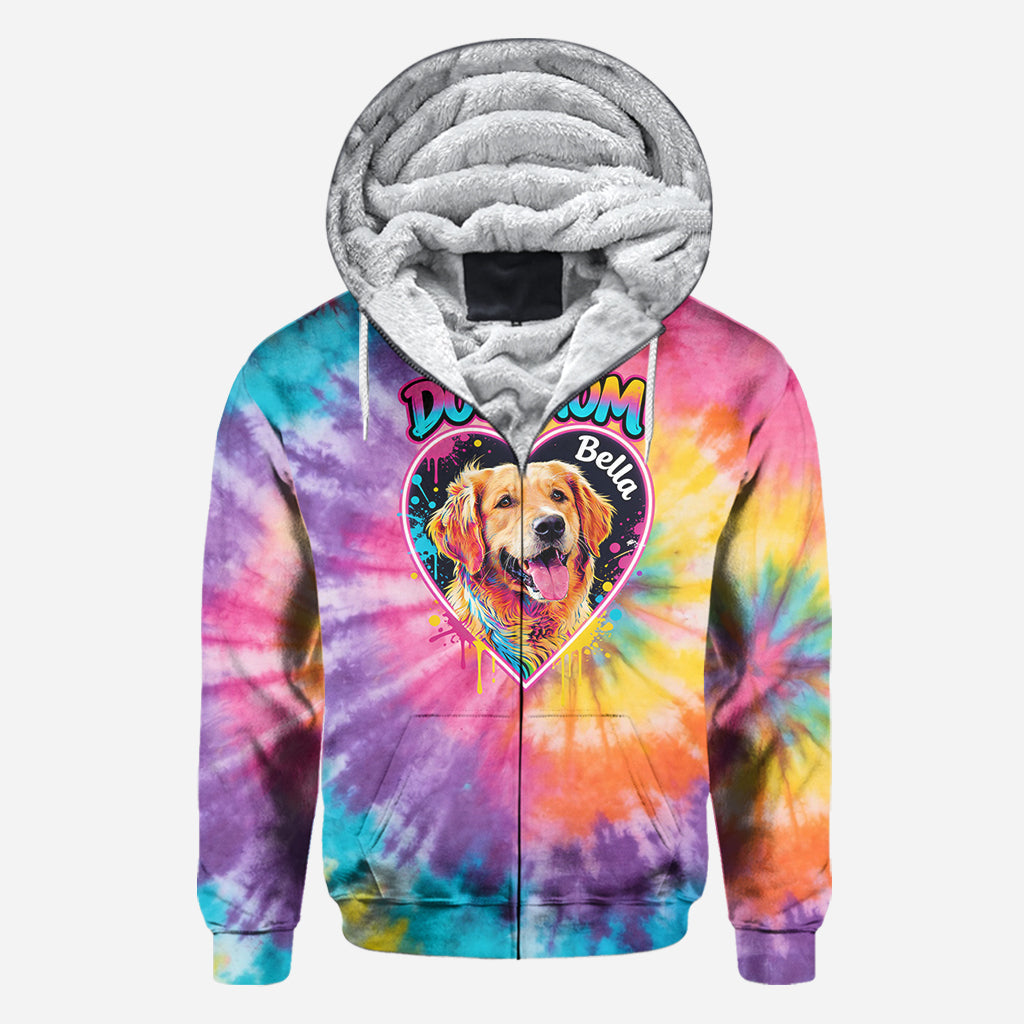 Custom Tie Dye Shirt For Dog Mom/ Dog Dad/ Cat Mom... - Personalized Dog All Over Shirt