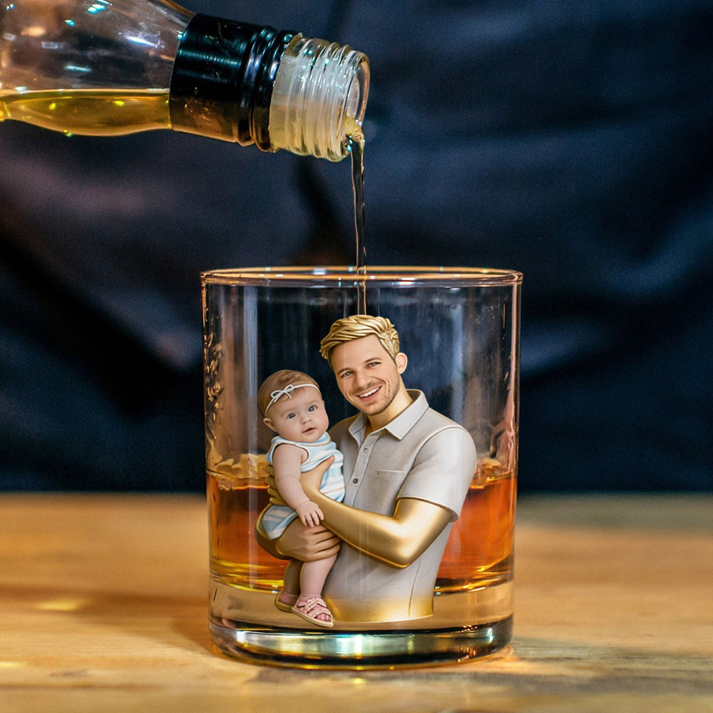 First Father's Day - Personalized Father Whiskey Glass