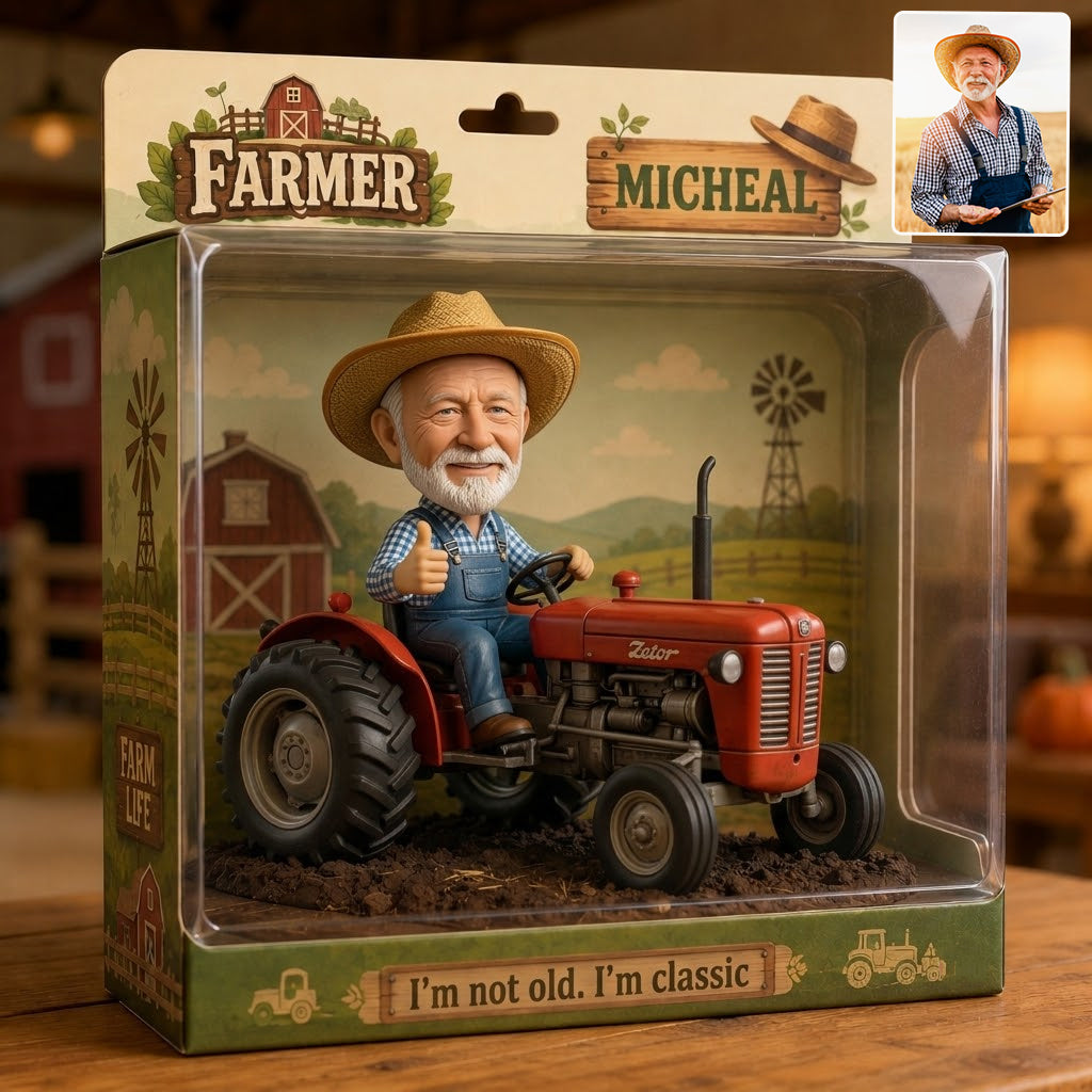 Funny Farmer Gift, Tractor Lovers Gift - Personalized Farmer Acrylic Display Box
