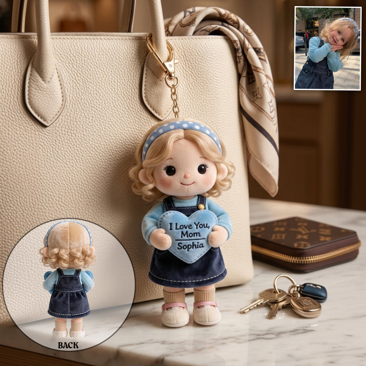 Cute Gift For Her, Your Companion - Personalized Mother Plush Keychain