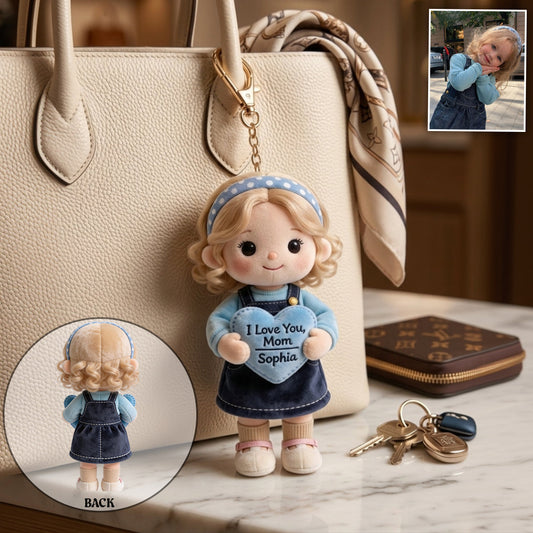 Cute Gift For Her, Your Companion - Personalized Mother Plush Keychain