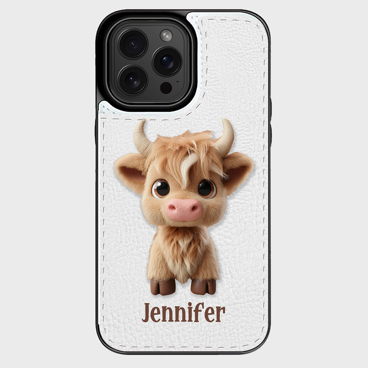 Cute Highland Cow - Personalized Highland Cow Foldable Wallet Phone Case