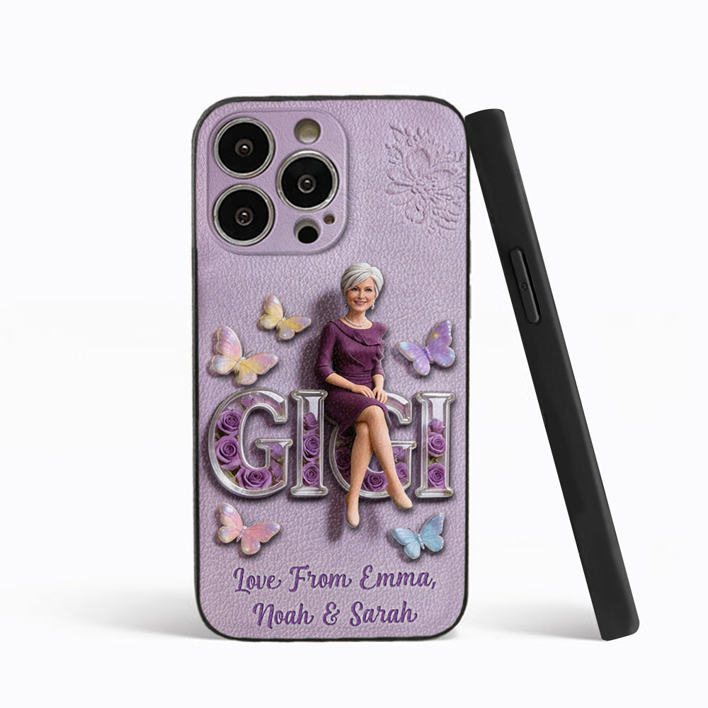 Custom Any Photo - Personalized Mother 3D Embossed Leather Phone Case