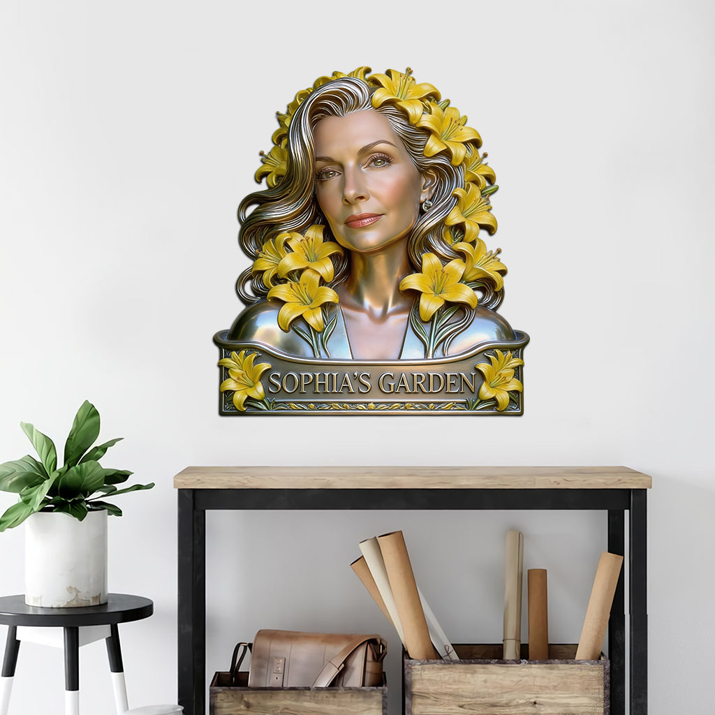Custom Any Photo My Beautiful Garden - Personalized Gardening Cut Metal Sign