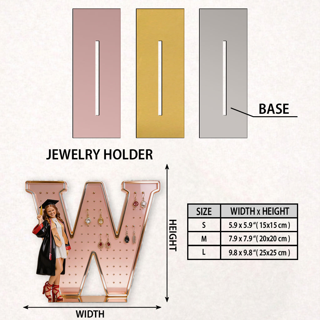 A Letter of Pride – Graduation Jewelry Display - Personalized Graduation Jewelry Holder