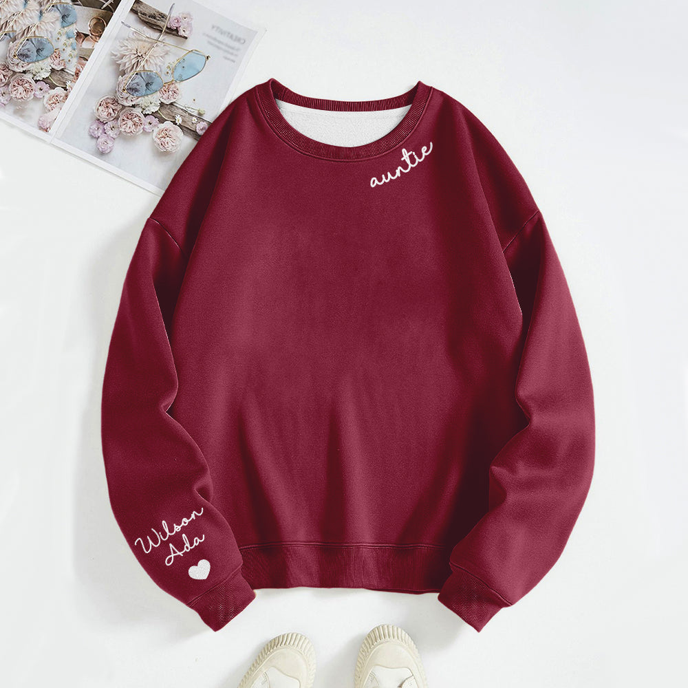 Custom Text Sweatshirt Personalized Names Round Neck - Personalized Family Sweatshirt