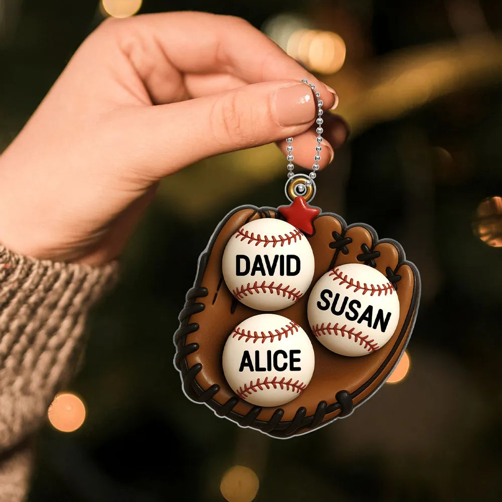 Family Baseball Theme Ornament, Heartwarming Holiday Decoration