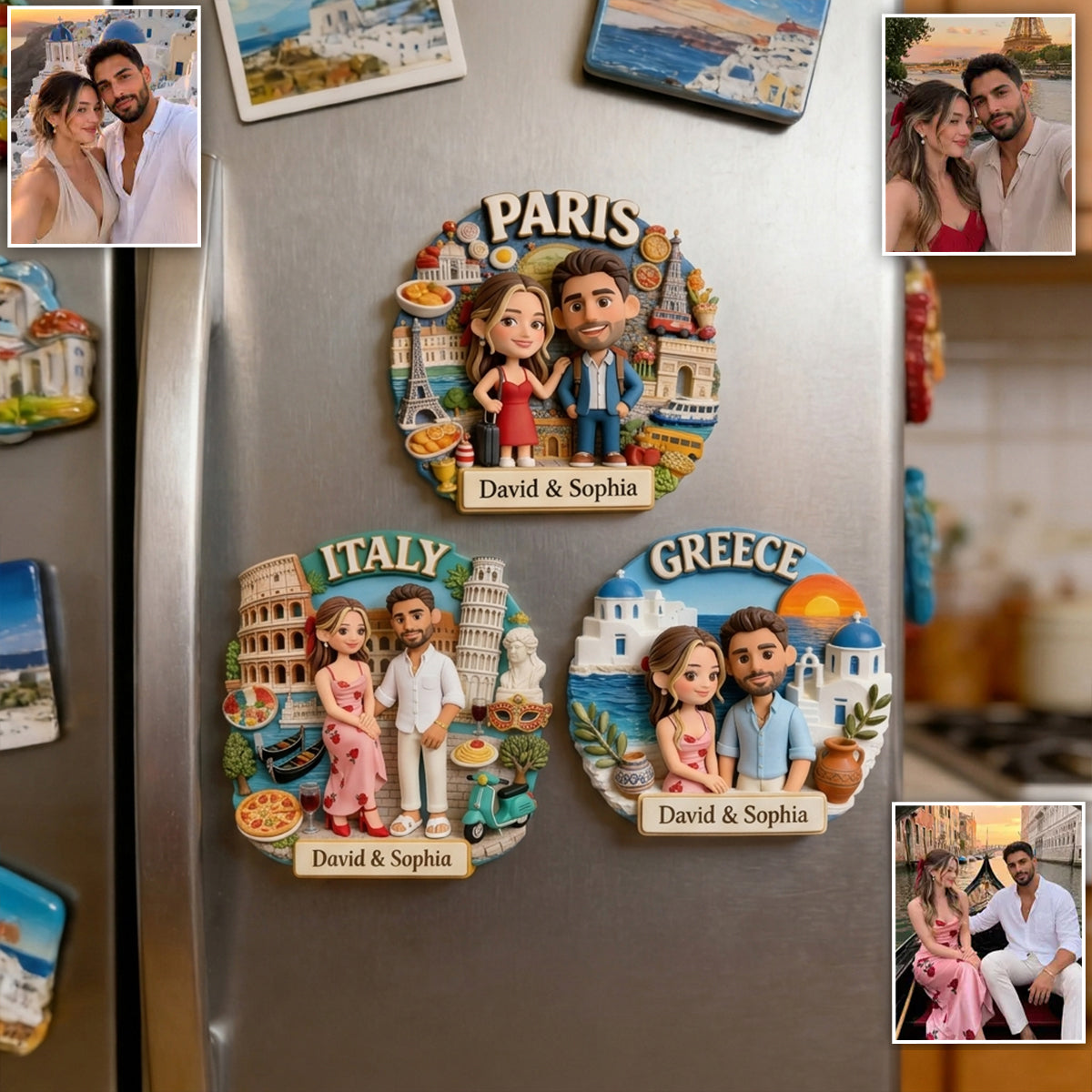 Couple Travel Memories - Personalized Travelling Magnet