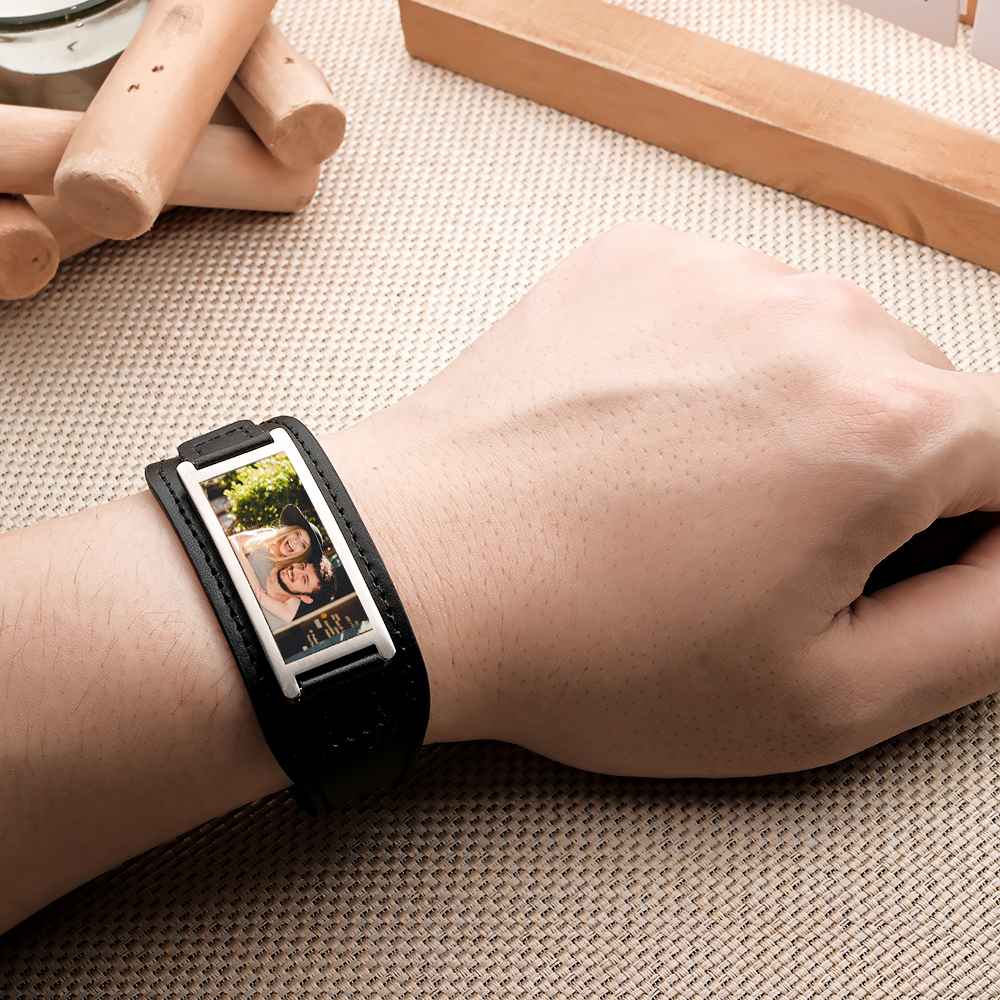 Any Photos - Personalized Photo Leather Bracelet