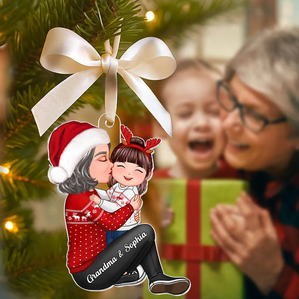 Christmas Hug Acrylic Ornament, cozy holiday spirit, a perfect gift for family