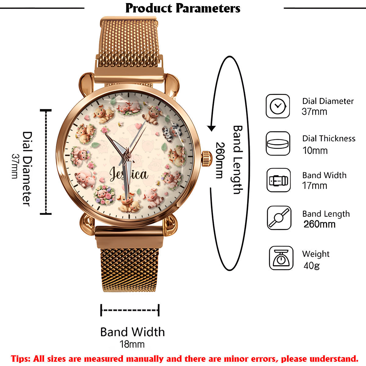 Life Is Better With Pigs - Personalized Pig Lover Women Hand Watch