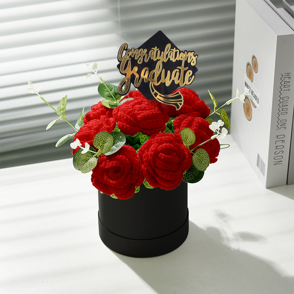 Congratulations Graduate - Personalized Graduation Crochet Flowers Graduation Gift Box