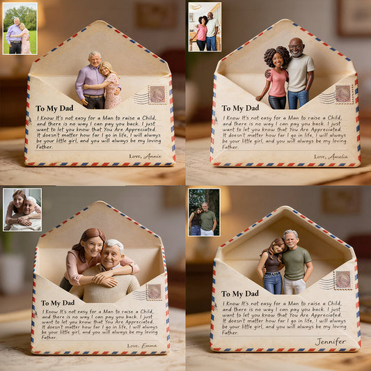 Letter To My Dad - Personalized Father Custom Shaped Acrylic Plaque