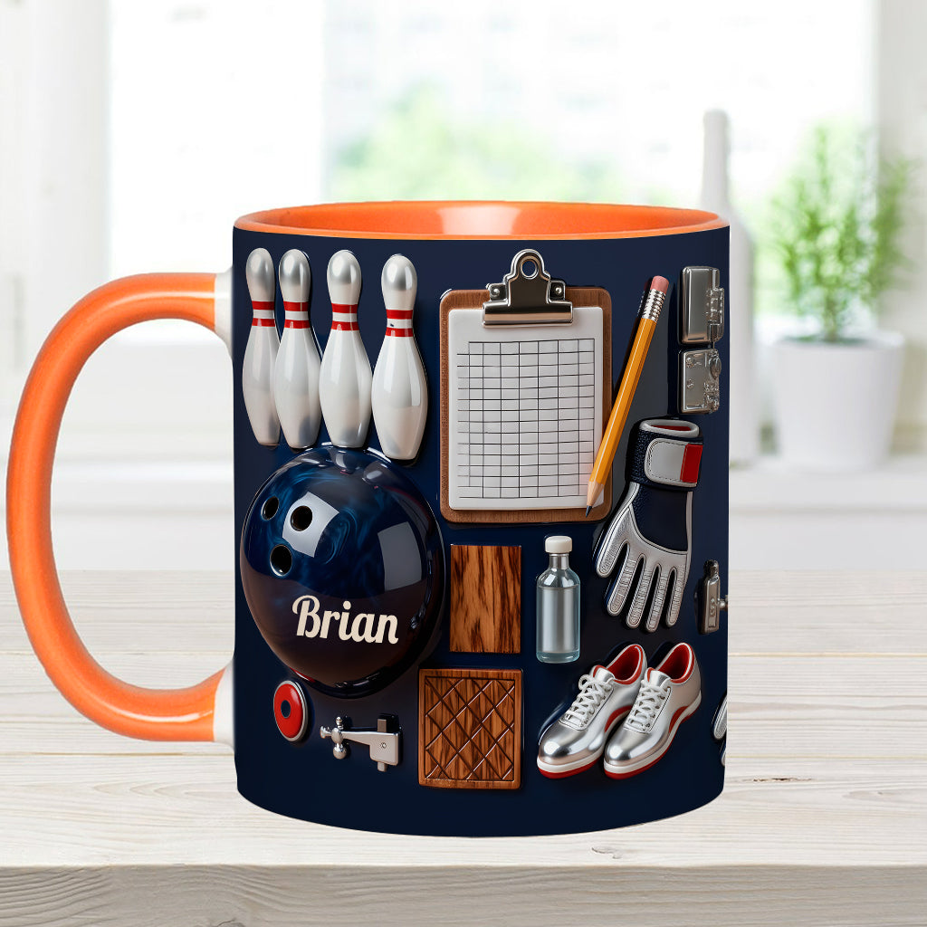 Love Bowling - Personalized Bowling Accent Mug & Coaster