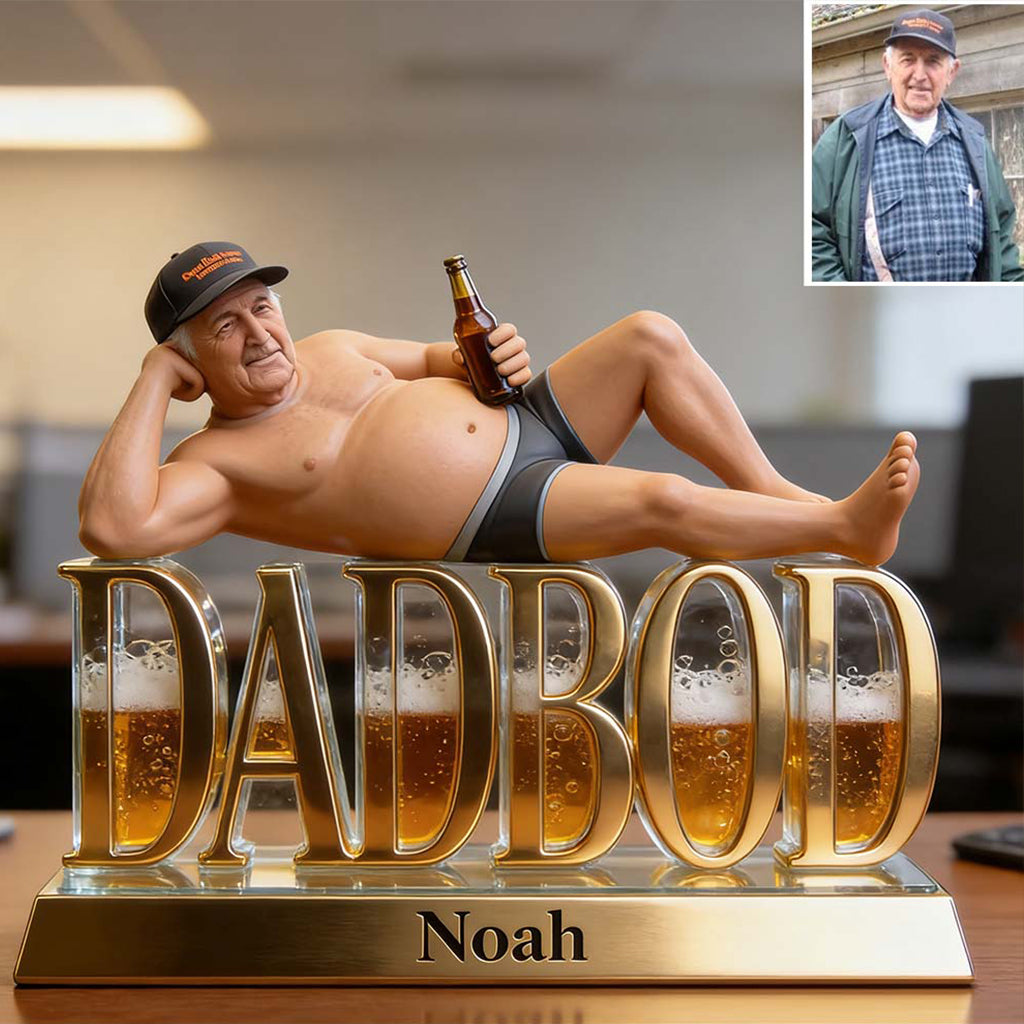 Dadbod Figurine - Personalized Father Custom Shaped Acrylic Plaque