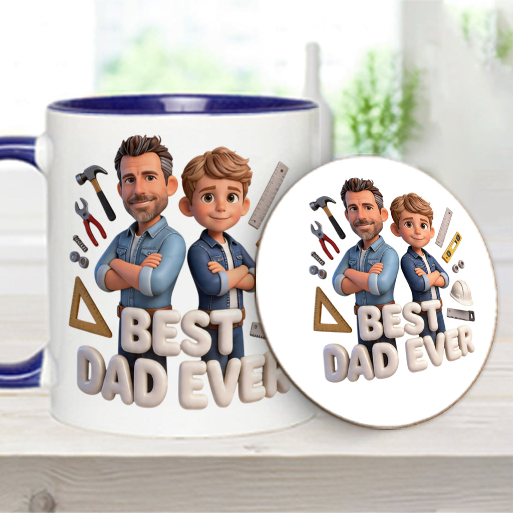 Custom Any Photo - Personalized Father Accent Mug & Coaster