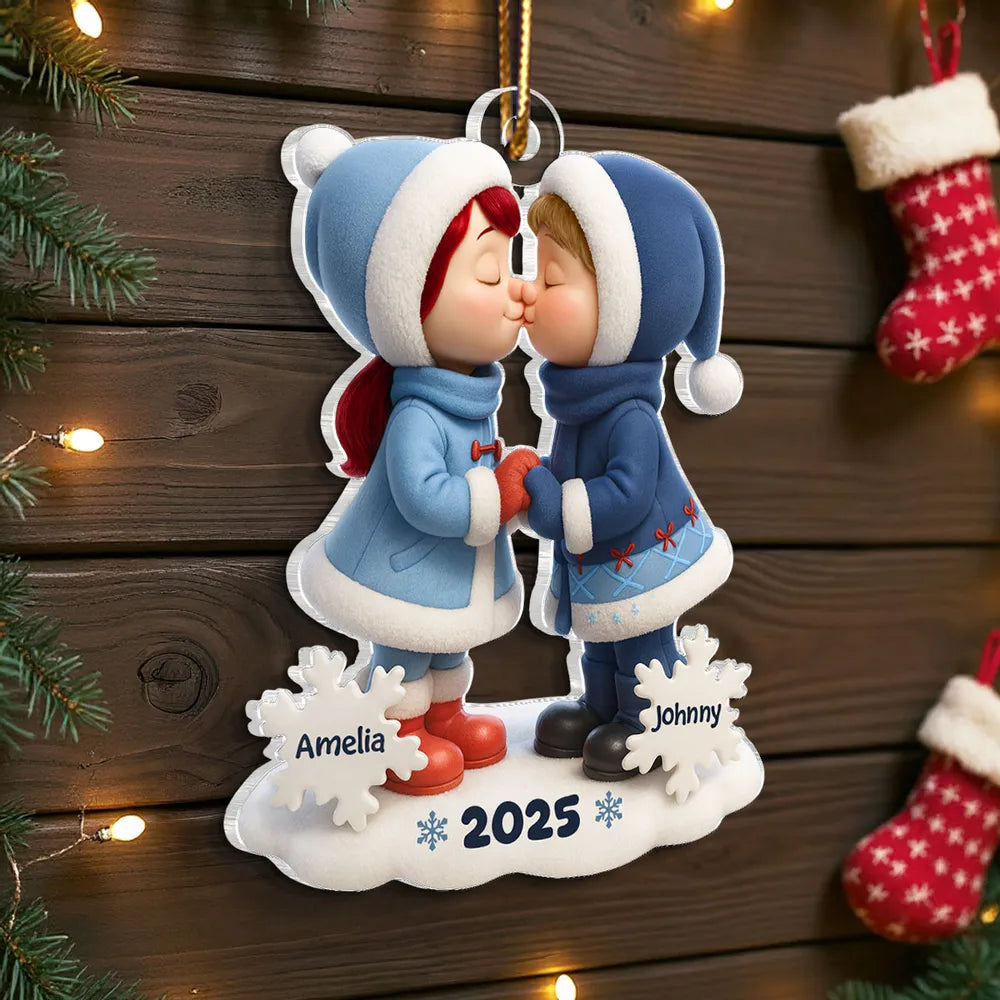You & Me Acrylic Ornament – Cozy Christmas Tree Decor, Ideal Romantic Gift for Couples