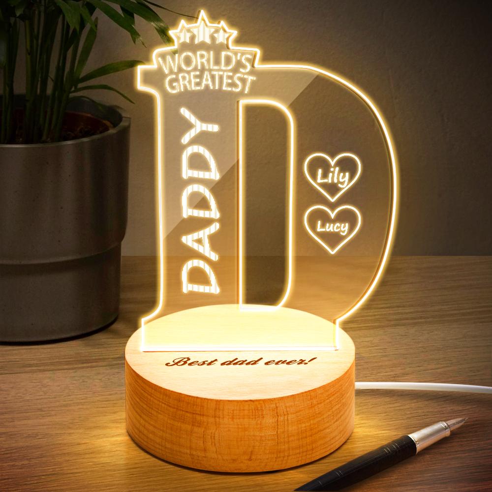 Best Dad Ever - Personalized Father Photo Crystal Plaque