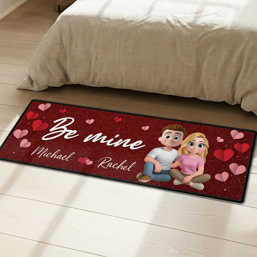 Personalized Standard Doormat Be Mine Heart Design for Couples - Unique Romantic Gift for Home Entryway
