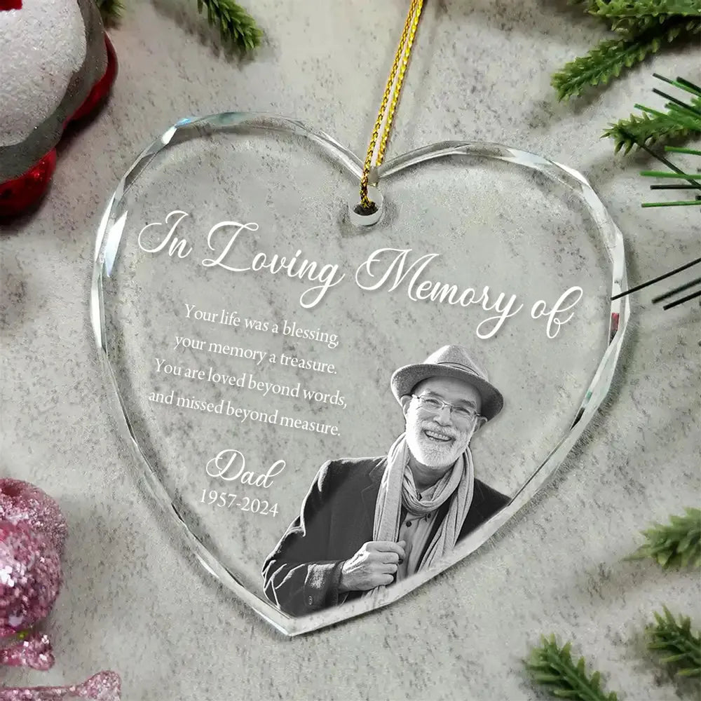 Custom Memorial Heart Ornament – Personalized Sympathy Gift