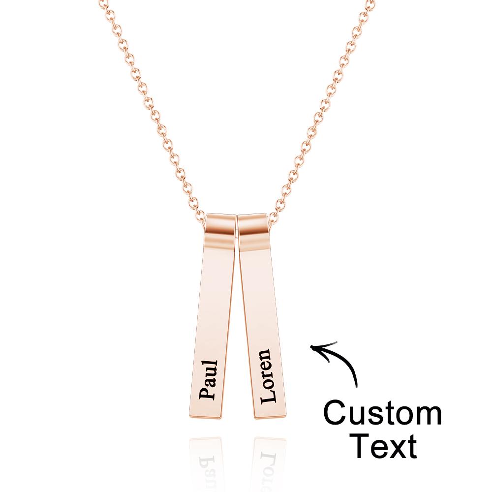 Any Name - Personalized Family Engraved Vertical 1-5 Names Necklace