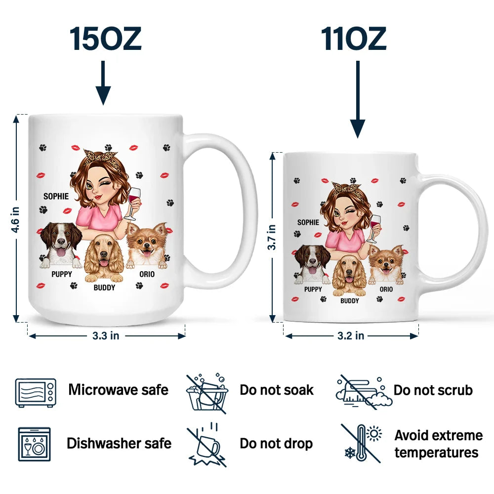 Custom Dog Mom Ceramic Mug - Personalized Two-Tone Cup for Dog Lovers