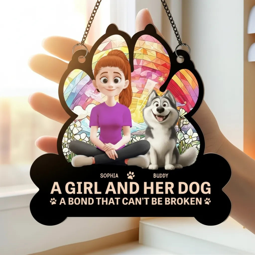 Custom Dog Lover Ornament – Heartfelt Wooden Decor for Dog Moms – Perfect Gift for Pet Owners