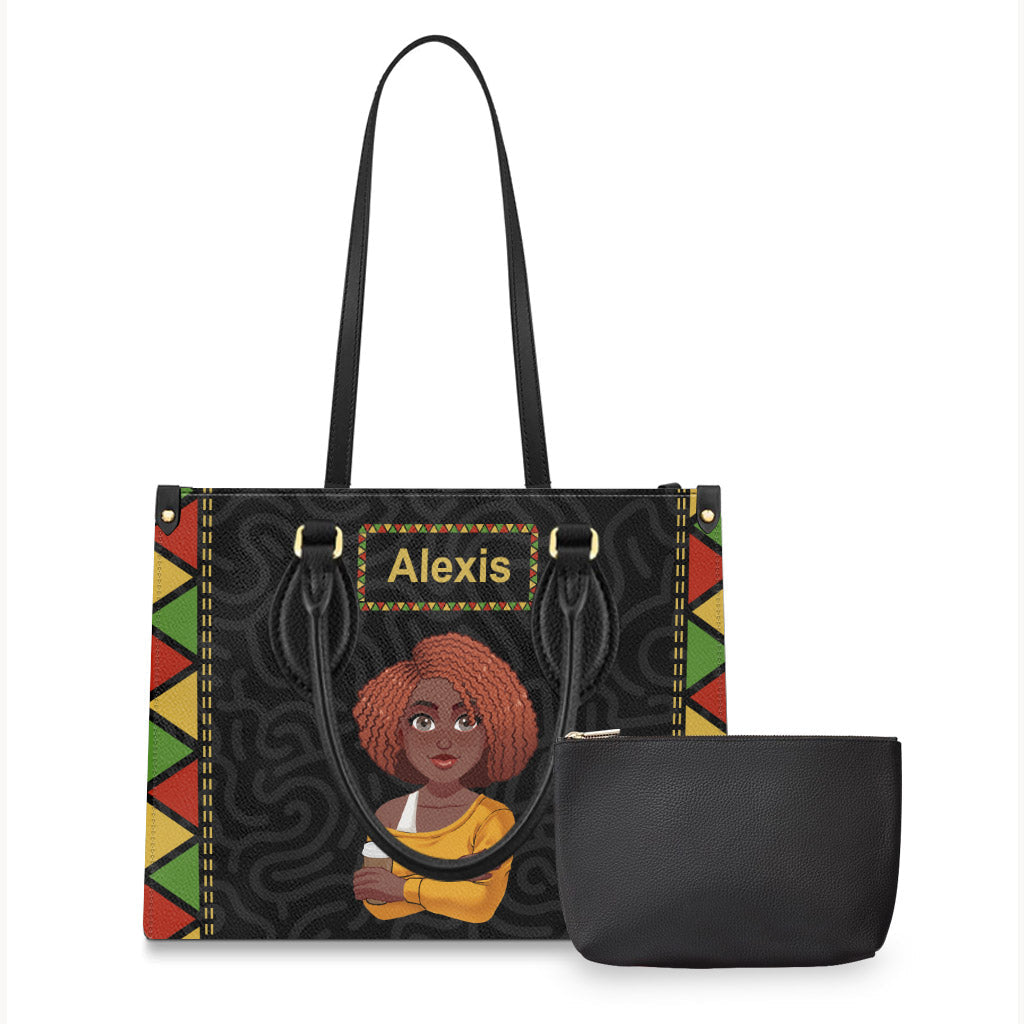 Dope Black Queen - Personalized African American Leather Handbag