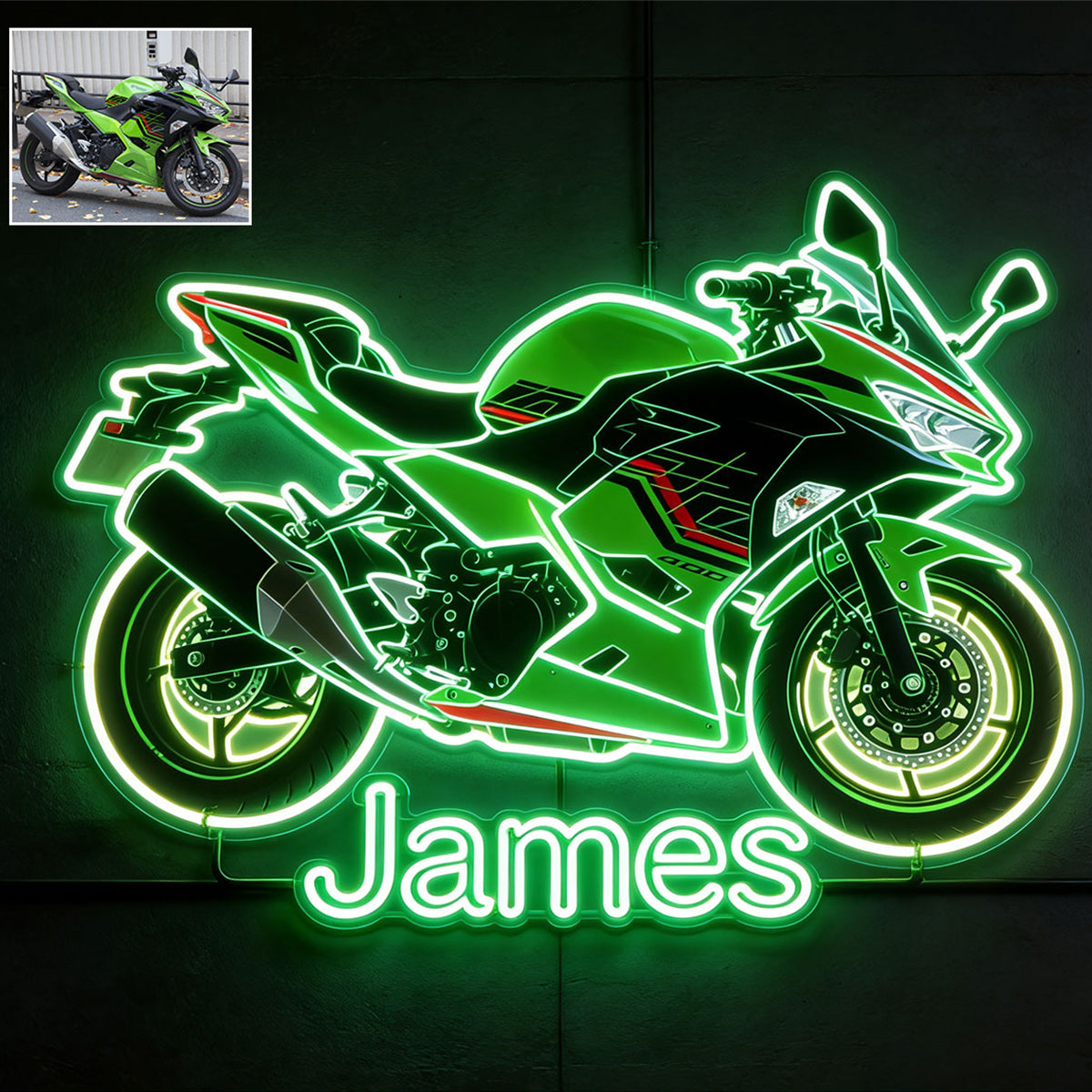 Custom Any Photo, Any Vehicle - Personalized Biker LED Light Acrylic Sign