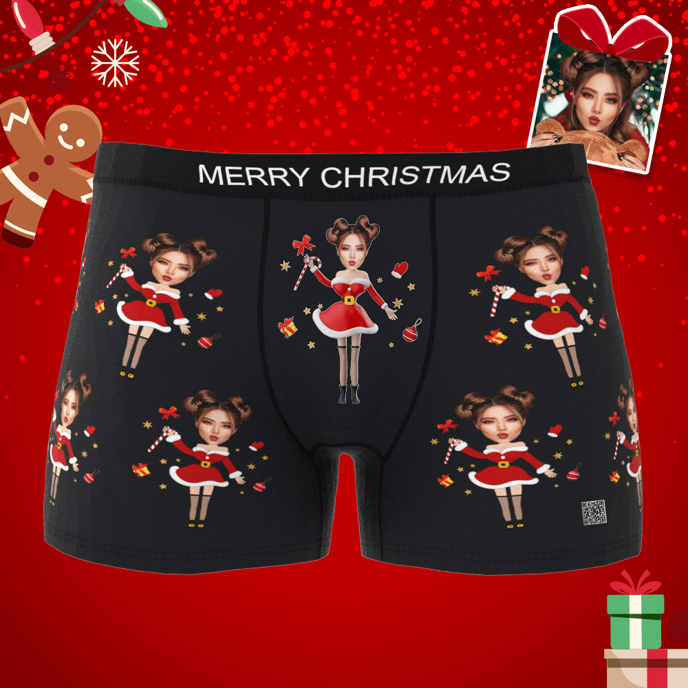 Custom Wife Or Girlfriend Face Boxers AR View - Personalized Couple Men's boxer briefs