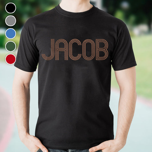 Custom Name - Personalized Step Dad Embroidered T-shirt
