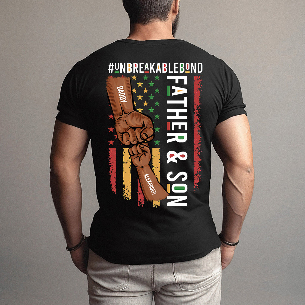 Father & Son Unbreakablebond - Personalized African American T-shirt and Hoodie