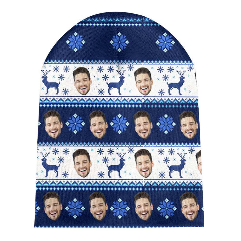 Custom Face Beanie Hat Warm Soft Knit Hat Winter Cap - Personalized Hat