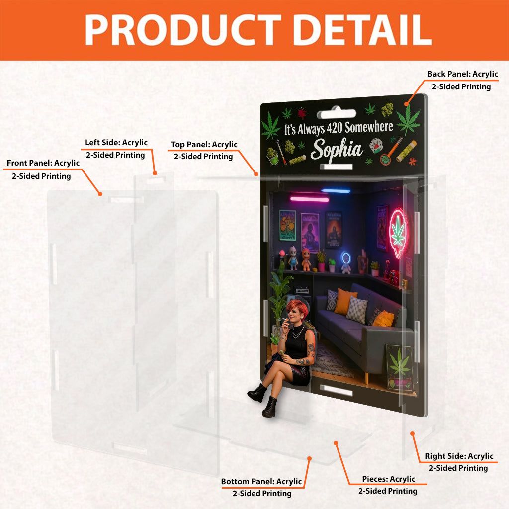 It's Always 420 Somewhere - Personalized Weed Acrylic Display Box