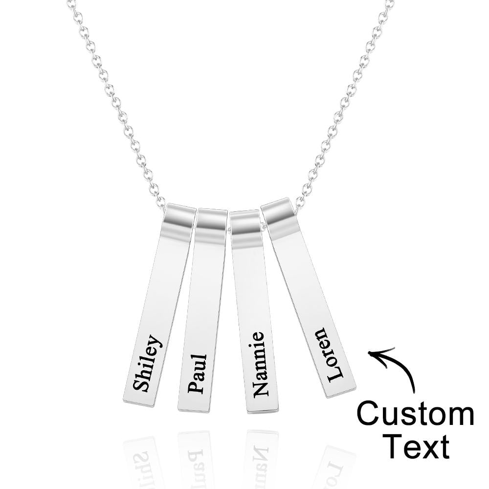 Any Name - Personalized Family Engraved Vertical 1-5 Names Necklace