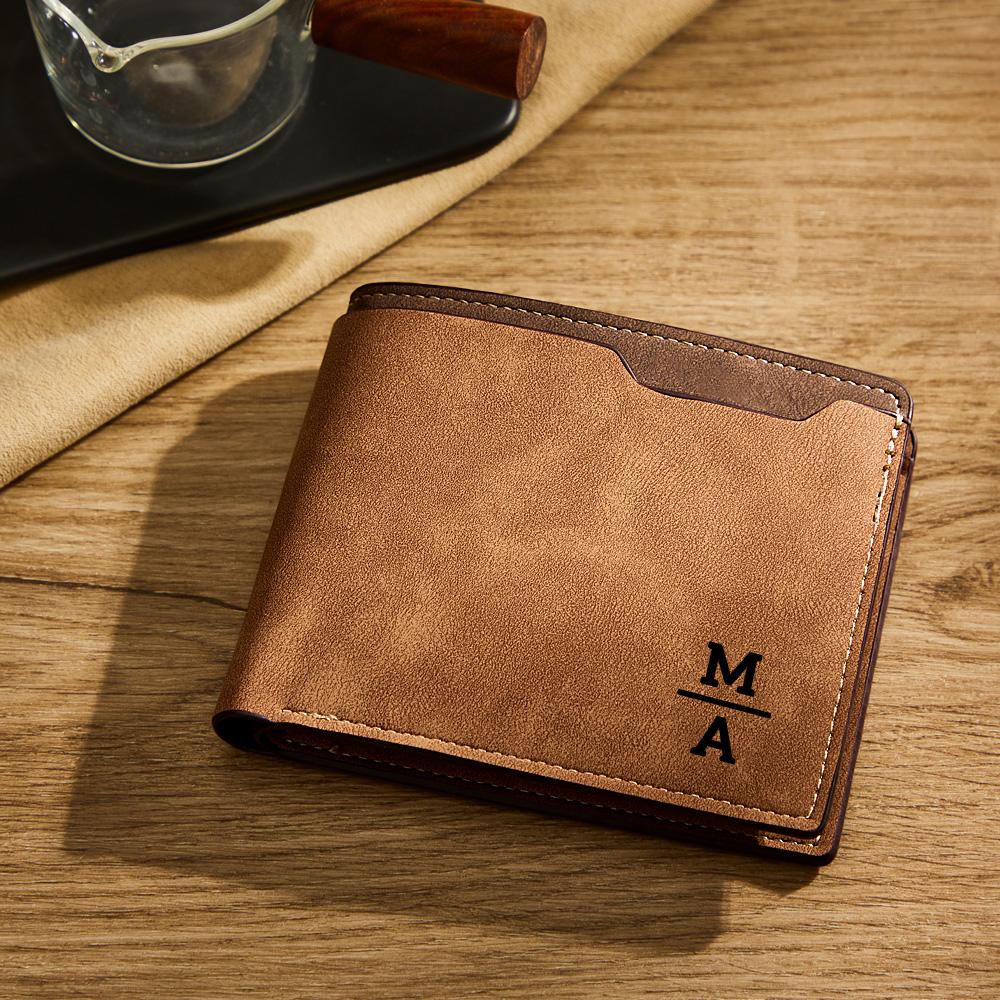 Any Photo - Personalized Engraved Photo Bifold Leather Wallet