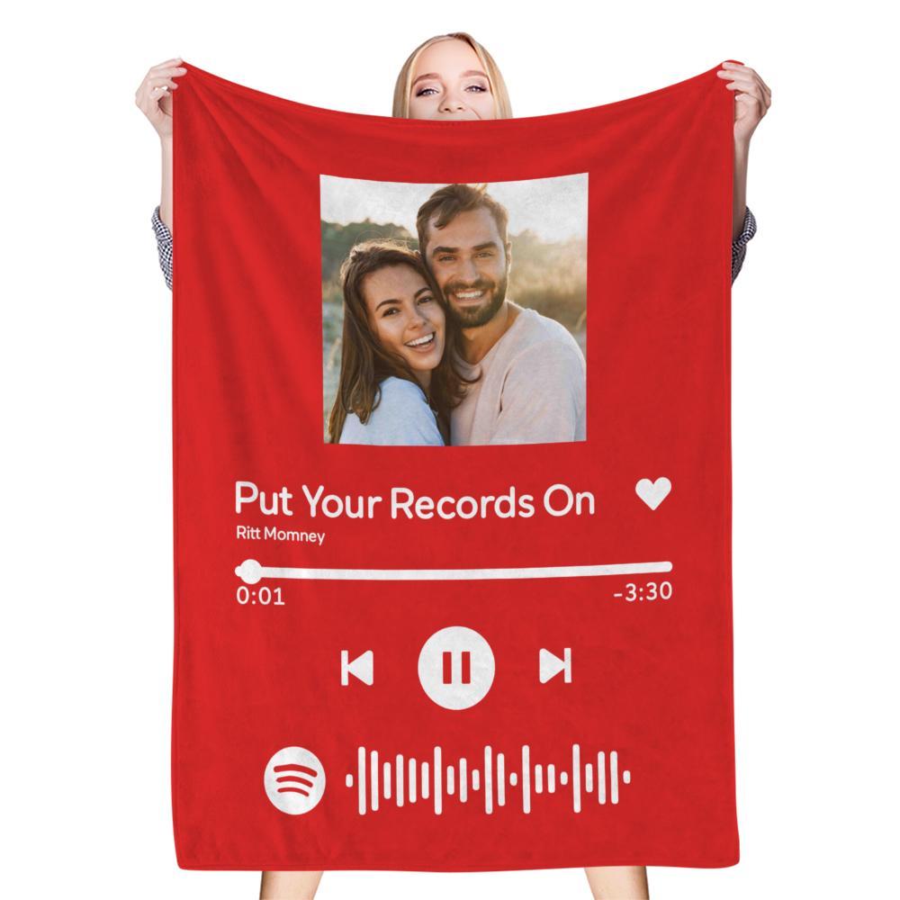 Music Code Song Photo Custom - Personalized Music Code Blanket