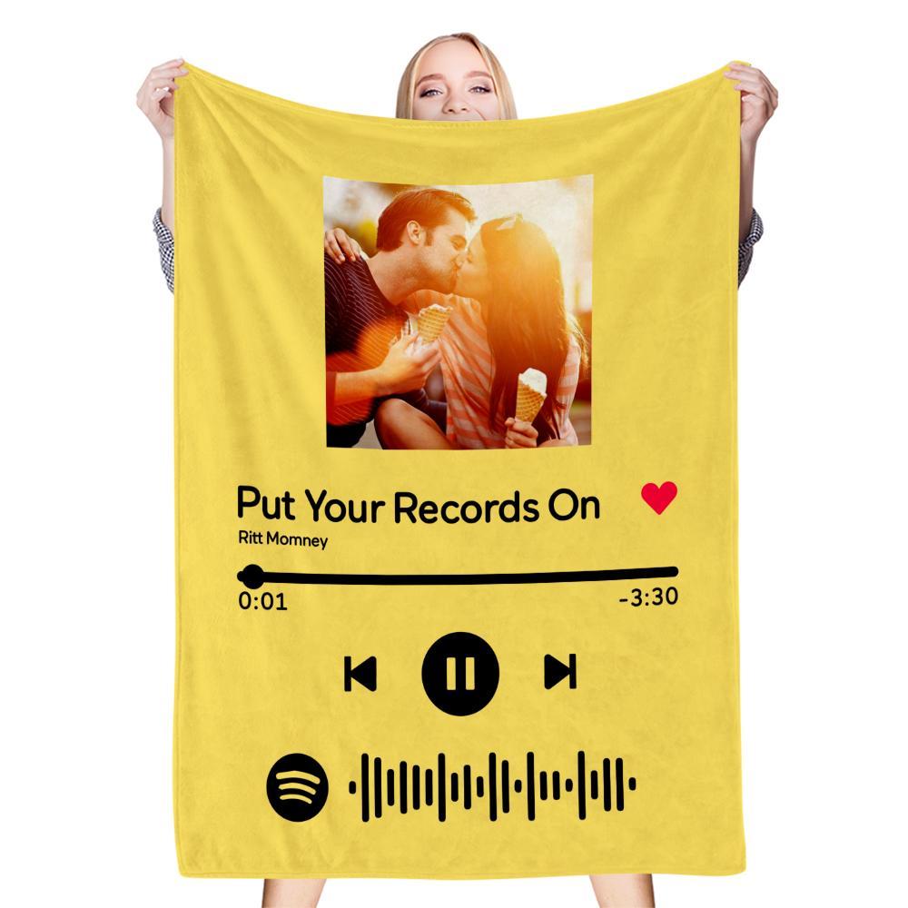 Music Code Song Photo Custom - Personalized Music Code Blanket