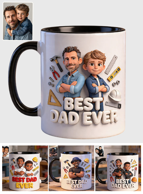 Custom Any Photo - Personalized Father Accent Mug & Coaster