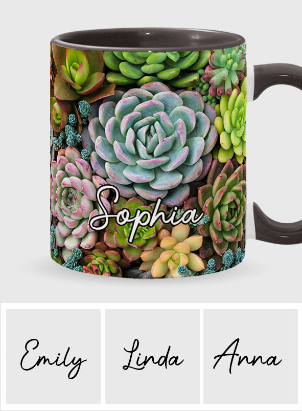 Beautiful Cactus Succulents Plants - Personalized Cactus Accent Mug