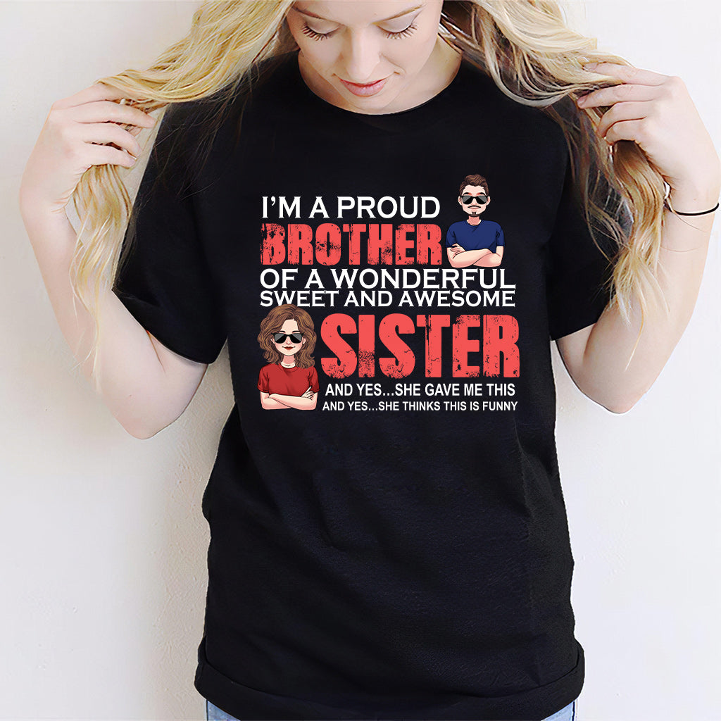 I'm A Proud Brother - Personalized Sibling T-shirt & Hoodie