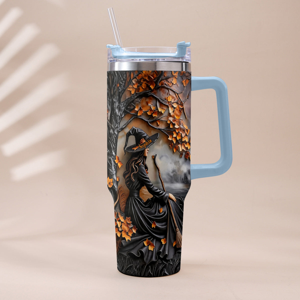 It's Time - Personalized Witch Tumbler With Plush Charm