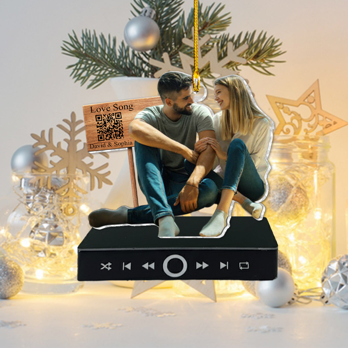A Few Words for You - Personalized Couple Music Ornament