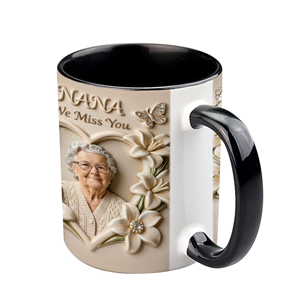 Custom Mug From Any Photo, Birth Flower, Flower Custom, Gift For Her/ Mother/ Grandma... - Personalized Grandma Accent Mug