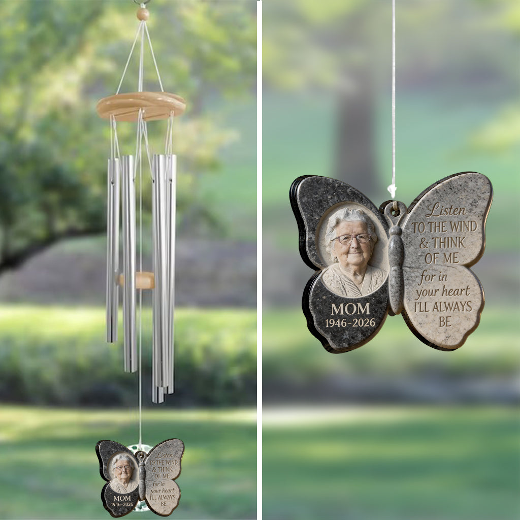 Hear The Wind And Think Of Me - Personalized Memorial Wind Chime