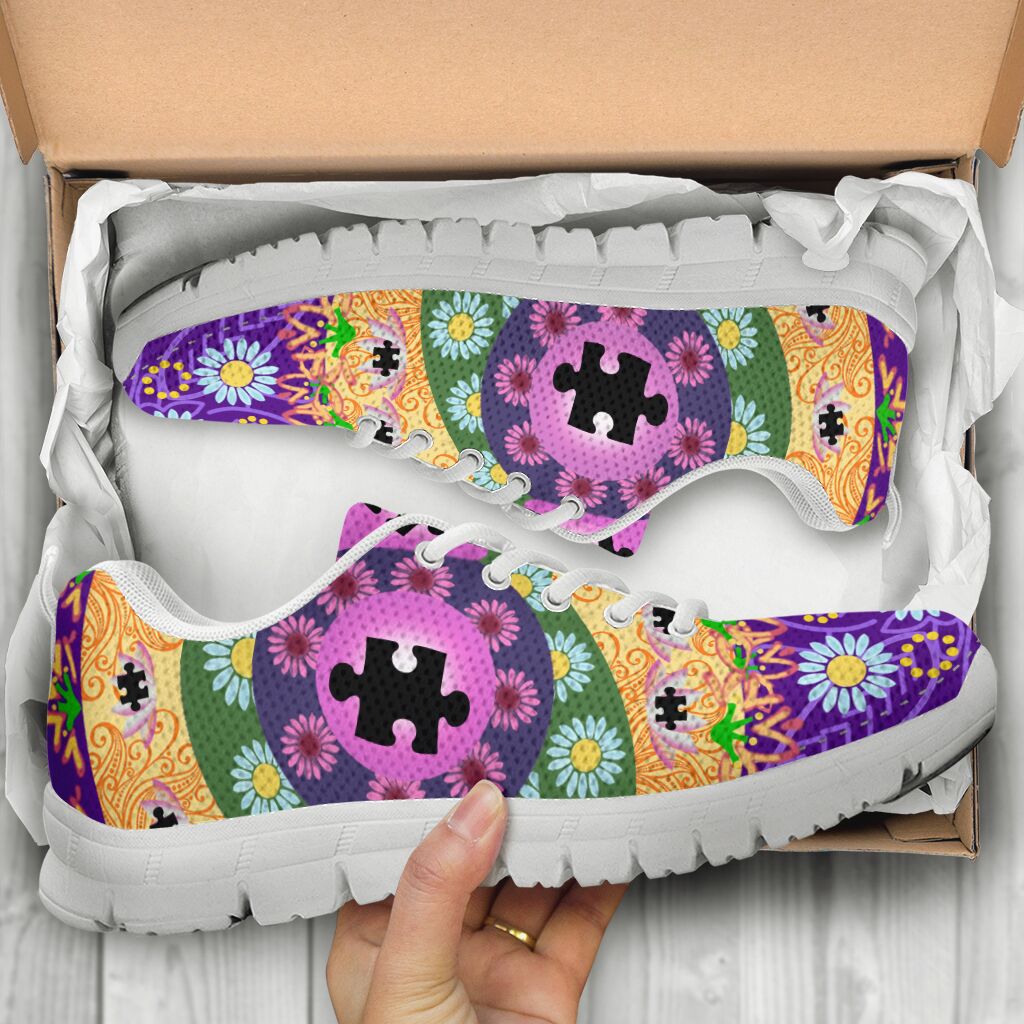 Colorful Flower Autism Awareness Sneakers 0622